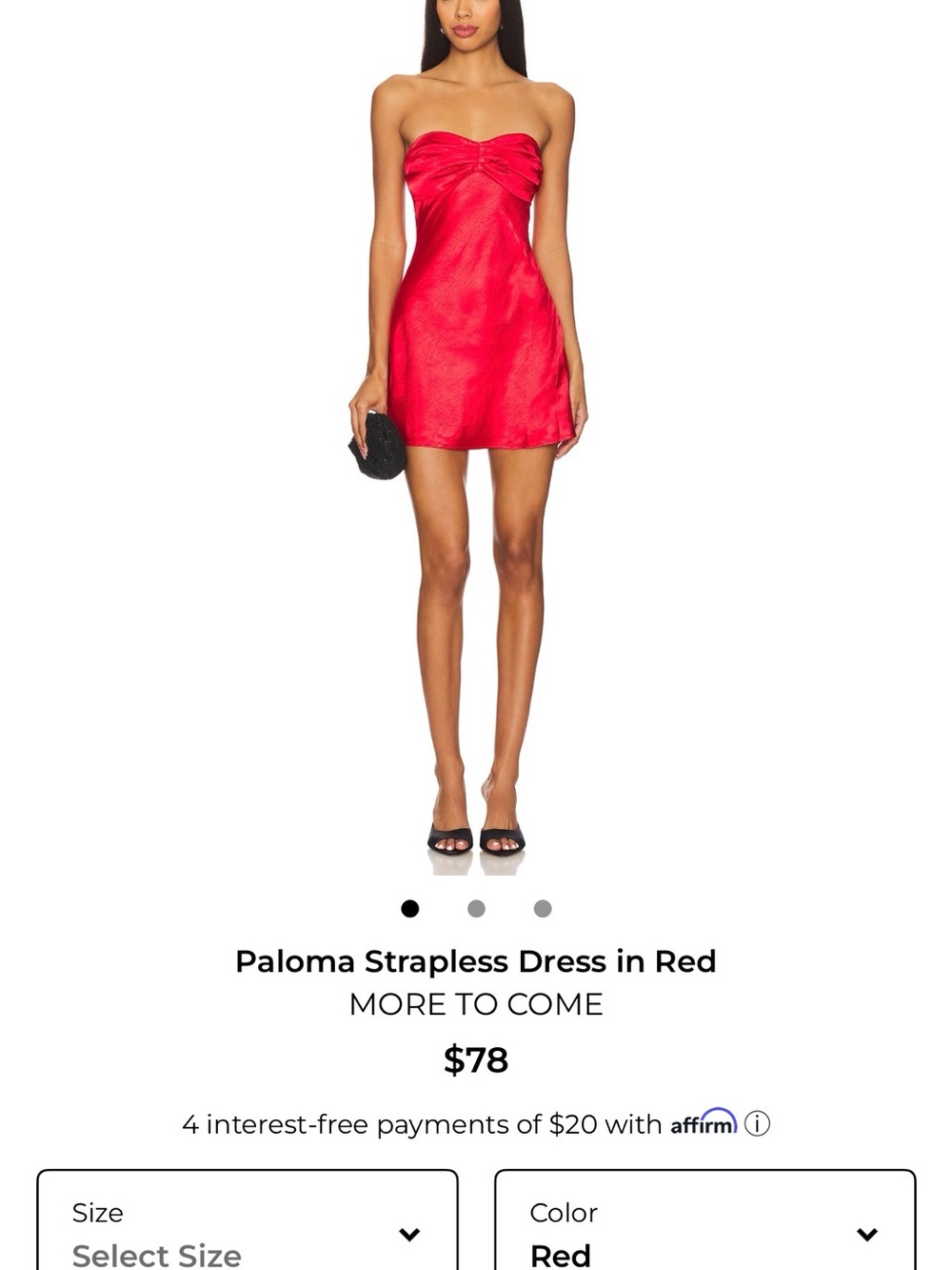 REVOLVE Paloma Strapless Mini Dress in Red
